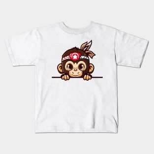 Sneaky japanese Monkey so cute Kids T-Shirt